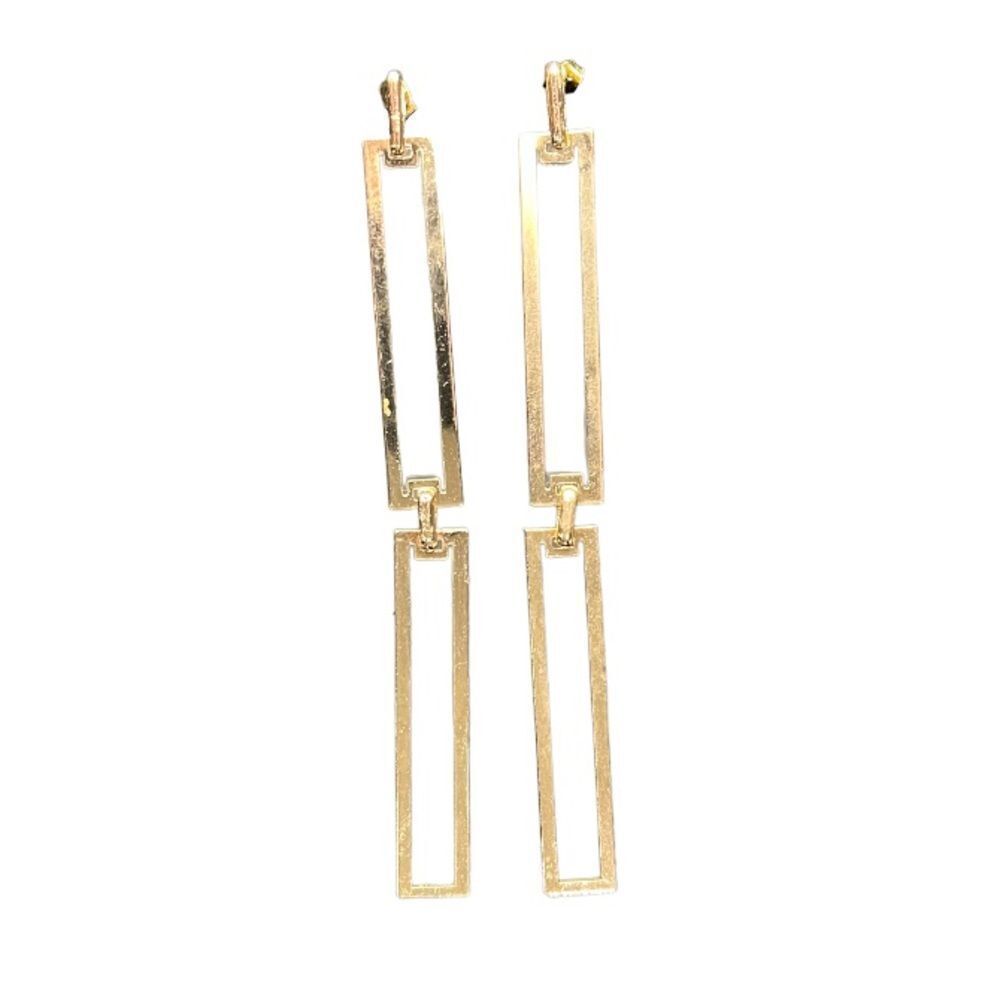 Gold Link Pierced Earrings New